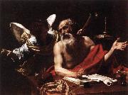 Simon Vouet St Jerome and the Angel oil on canvas